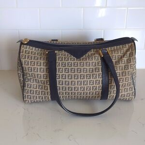 Fendi Zucca Boston Bag Vintage Canvas